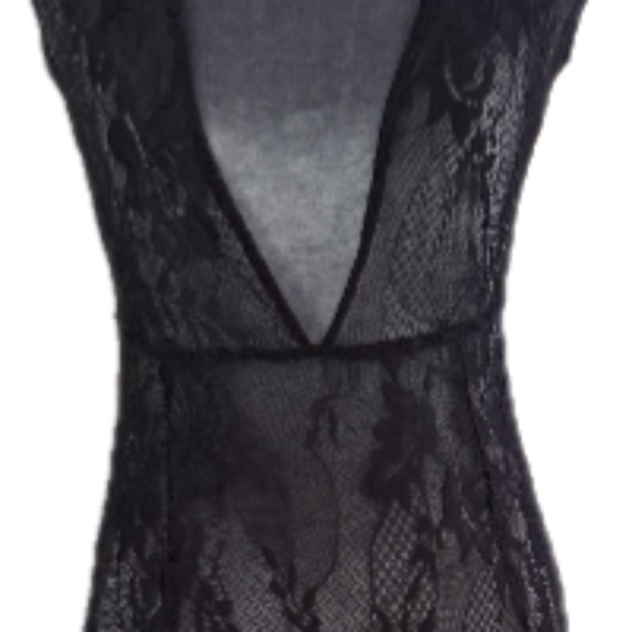 Vintage Forever 21 Low Cut Plunge Neck Line Lace Maxi Dress Sz S - Picture 4 of 5